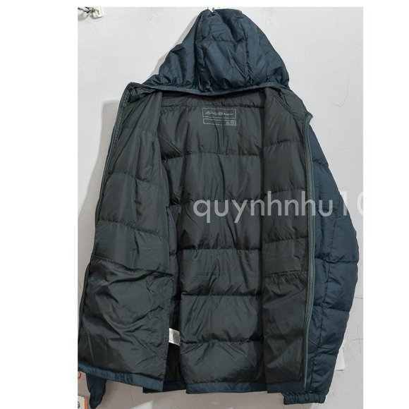 Eddie Bauer Men’s Hooded Down Jacket IN  grey - Picture 2 of 7